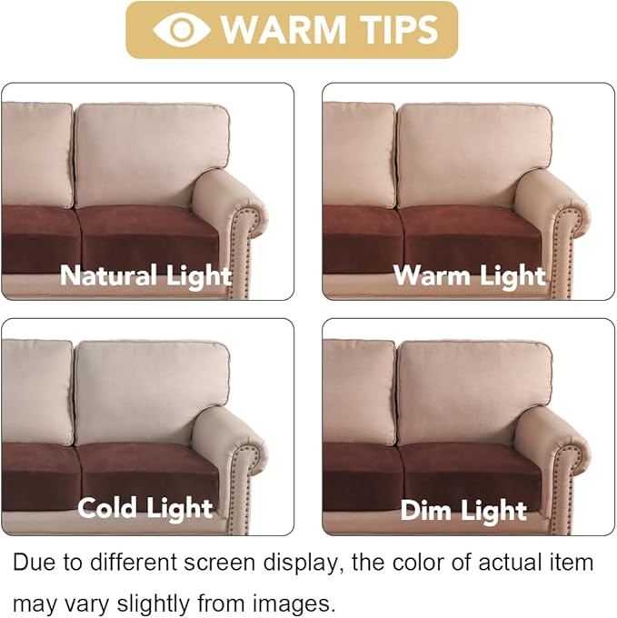 H.VERSAILTEX Velvet Stretch Couch Cushion Cover Plush Cushion Slipcover for Chair Loveseat Sofa Cushion Furniture Protector Seat Cushion Sofa Cover (2 Piece Medium Sofa Cushion Covers, Burnt Brick)