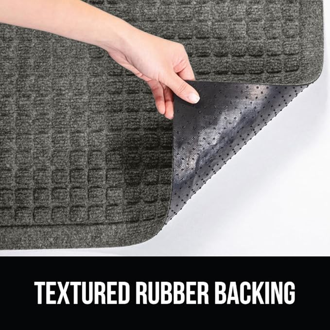 GORILLA GRIP® Ultra Absorbent Front Door Mat Outside Entrance, 72x24, Traps Dirt and Moisture, HydroABSORB Indoor Outdoor Doormat Holds Up to 2.75 Cups Water, Stain and Fade Resistant Welcome Mat Grey