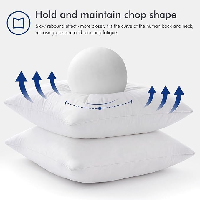 MIULEE Pillow Inserts 20x20 (Pack of 4,White), Down Feather Throw Pillow Inserts, Premium Fluffy Stuffer Throw Pillows Cotton Fabric for Sofa Bed Couch