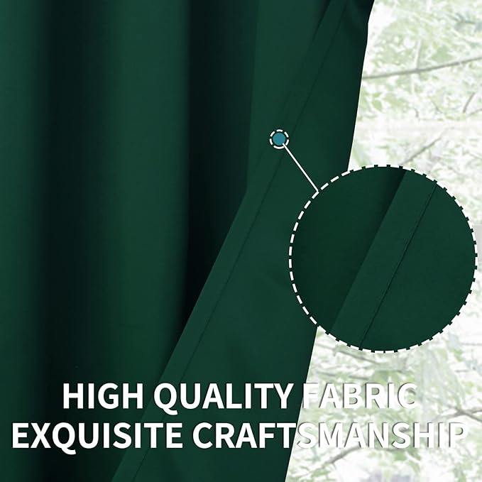 BGment Christmas Blackout Curtains - Grommet Thermal Insulated Room Darkening Bedroom and Living Room Curtains, Set of 2 Decorative Curtain Panels (52 x 84 Inch, Emerald Green)