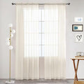 SpaceDresser Sheer Voile Window Treatment Rod Pocket Curtain Panels for Kitchen Bedroom Living Room Drapes Sunlight Filtering Privacy Semi Home Decor Assorted Colors Sizes (Ivory, 52 W x 54 L)
