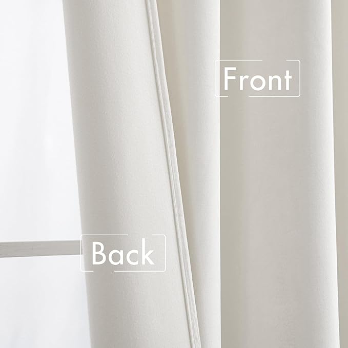 MIULEE White Velvet Curtains 84 inches - Luxury Curtains for Bedroom Living Room Thermal Insulated Super Soft Room Darkening Modern Window Drapes Back Tab Rod Pocket, W52 x L84 inches, 2 Panels