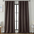 Simplebrand Ava Blackout Curtains for Patio 108 Inches Long 2 Panels Set, Solid Thermal Insulated Room Darkening Rod Pocket Window Treatment Curtains Blackout Drapes, W50 x L108 Inch, Chocolate