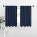 NICETOWN RV Blackout Curtains for Camper Windows, Kitchen Curtains, Short Blackout Curtains & Drapes, Thermal Insulated Rod Pocket Window Treatment Draperies for Nursery (Navy, 34" x 30", Set of 2)