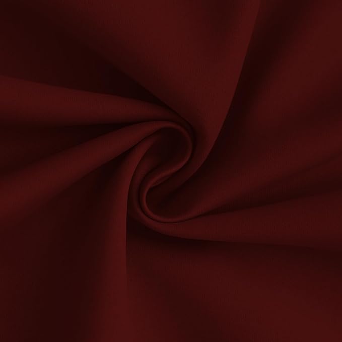 Yakamok 100% Blackout Curtain Panels 63 inches Cold and Light Blocking Drapes for Nursery, 2 Thick Layers Thermal Insulated Draperies (2 Pieces, 50 Wide Each Panel, Burgundy Red/White Backing)