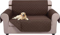 U-NICE HOME Loveseat Sofa Cover Reversible Couch Covers for 2 Cushion Couch for Dogs Furniture Protector Cover with Elastic Straps Water Resistant(Loveseat Small, Chocolate/Chocolate)