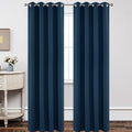Joydeco Blackout Curtains 108 Inch Length 2 Panels Set, Thermal Insulated Long Curtains& Drapes 2 Burg, Room Darkening Grommet Drapes for Living Room Bedroom Window (W52 x L108 Inch, Navy Blue)