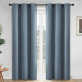 Yakamok Blackout Curtains Room Darkening Thermal Insulated Window Panels,Solid Grommet Top Drapes for Bedroom/Living Room(42x84 Inch, Stone Blue, 2 Panels)