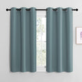 NICETOWN Modern Blackout Curtains Noise Reducing, Thermal Insulated and Privacy Room Darkening Drape Panels for Boy's Guest Room Door Small Short Window (Greyish Blue, 2 Panels, W42 x L48 -Inch)