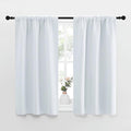 NICETOWN Greyish White Window Curtain Panels - Thermal Insulated Rod Pocket Room Darkening Curtain Sets for Bedroom (Greyish White, 2 Panels, 34 in x 45 in (W x L))