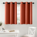 MIULEE Short Fall Curtains for Windows - Burnt Orange Blackout Half Window Curtains Thermal Insulated Privacy Drapes for Kitchen Bedroom Bathroom Grommet Small Basement Tiers W40 x L36 Inch 2 Panels
