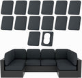 hyha 14Pcs Patio Cushion Covers, Stretch Outdoor Couch Cushion Covers, Washable Outdoor Chair/Sofa Slipcovers for Patio Furniture Cushions Protector with Elastic Bottom(Dark Gray,Cover Only)