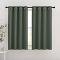 NICETOWN Kitchen Blackout Curtains 54 inch Length - Grommet Thermal Insulated Solid Window Treatments Room Darkening Drapes for Kids Room/Bedroom, Dark Mallard, W46 x L54, Set of 2