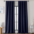 Simplebrand Navy Blue Blackout Curtains for Bedroom 102 Inches Long 2 Panels, Solid Thermal Insulated, Energy Saving Living Room Window Treatment Curtains Blackout Drapes, W50 x L102 Inch, Navy Blue