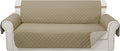 Reversible Oversized Sofa Covers Couch Cover Furniture Protector for Dogs Elastic Straps Water Resistant(XLSofa,Camel/Beige)