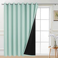 Yakamok Total Blackout Extra Wide Patio Sliding Door Curtains, Grommet Thermal Insulated Blind Curtains, Sliding Glass Door Panel for Living Room/Space Room Divider, Aqua, W100 x L84, 1 Panel