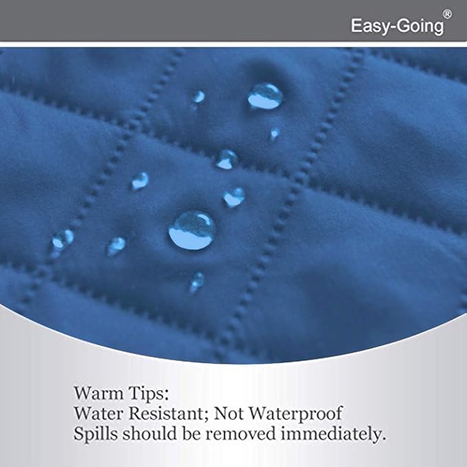 Easy-Going Reversible Couch Cover for 3 Cushion Couch Sofa Cover for Dogs Water Resistant Furniture Protector Cover with Foam Sticks Elastic Straps for Pet Cat (Sofa, Blue/Ivory)