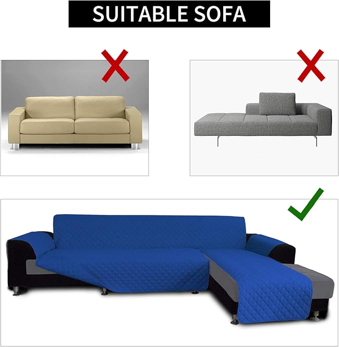 Easy-Going Sofa Slipcover L Shape Sofa Cover Sectional Couch Cover Furniture Protector Mat for Pets Dog Cat (Small, ClassicBlue/ClassicBlue)