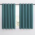 NICETOWN Blackout Curtains for Kids Room - Triple Weave Microfiber Home Thermal Insulated Solid Ring Top Blackout Panels/Drapes for Bedroom(Sea Teal, Set of 2, 66 x 54 Inch)