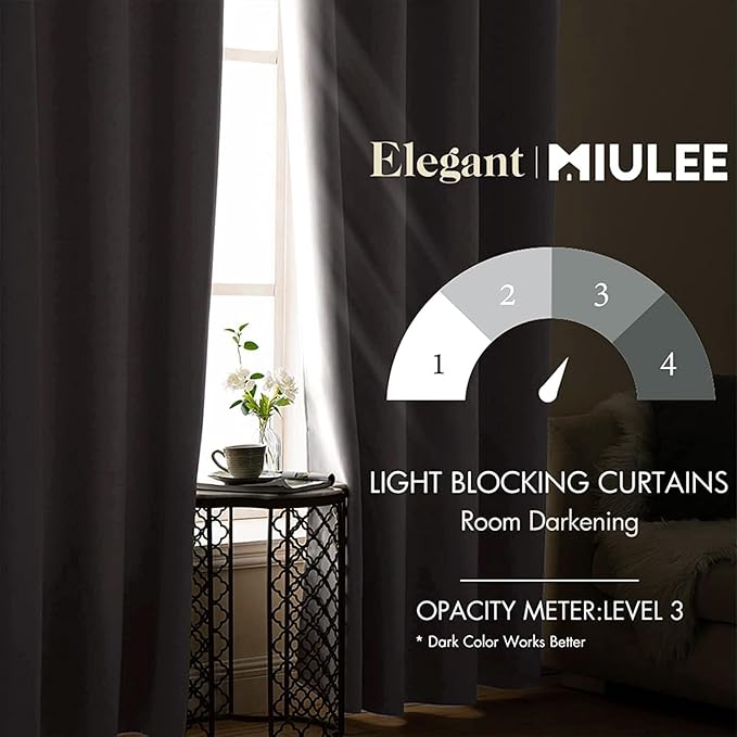 MIULEE Blackout Curtains 96 Inches Long for Bedroom Living Room Thermal Insulated Black Out Drapes Room Darkening Grommet Top Solid Light Blocking Drapery Set of 2 Window Panels Pure White