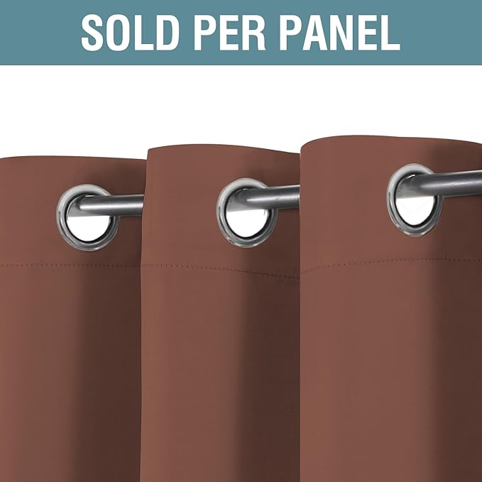 H.VERSAILTEX Blackout Curtain for Living Room Thermal Insulated Window Treatment Curtain Extra Long 84 inch Length Energy Saving Solid Grommet Top Blackout Drape, One Panel, Washed Spice, 52"W x 84"L