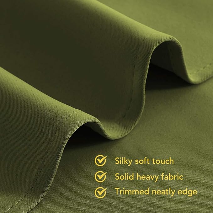 NICETOWN Blackout Window Curtains 60 inch Length 2 Panels, 34 x 60 Inch, Olive Green, Grommet Top Room Darkening Thermal Insulated Solid Vertical Drapes for Bedroom/Kid Room