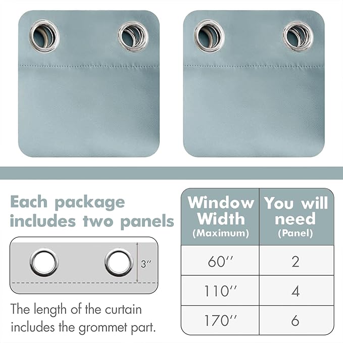 MIULEE Blackout Curtains 96 Inches Long for Bedroom Living Room Thermal Insulated Room Darkening Grommet Top Solid Light Blocking Drapery Set of 2 Window Panels Slate Blue