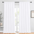 NICETOWN White Bedroom Curtain Panels - Multi-Function Noise Reducing Performance Window Treatment Thermal Insulated Rod Pocket Room Darkening Drapes for Nursery (2 Panels, 52 in x 95 in (W x L))