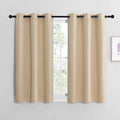 NICETOWN Blackout Curtain Panels for Bedroom, Biscotti Beige, 2 Panels, W29 x L30-inch, Thermal Insulated Grommet Top Blackout Draperies and Drapes for Basement