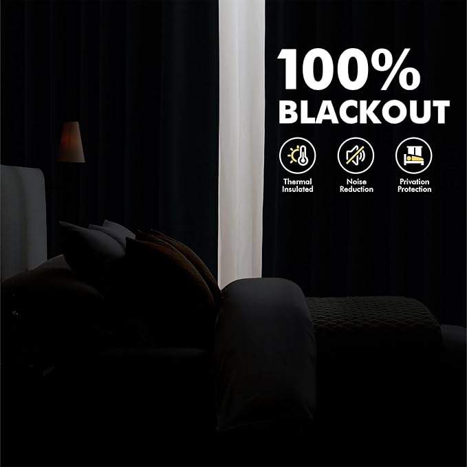 MIULEE 100% Blackout Linen Curtains for Bedroom, Greige Solid Luxury Decor Thermal Insulation Room Darkening Drapes for Living Room Nursery Back Tab Rod Pocket 42 x 72 Inches, 2 Panels
