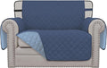 Easy-Going Reversible Chair Cover Washable Sofa Cover for Dogs Water Resistant Couch Slipcover Furniture Protector Cover with Adjustable Straps for Pets (Chair 30 in, Dark Blue/Light Blue)