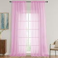 OVZME Light Pink Sheer Curtains 120 Inches Long 2 Panels Set, 59 Inch Extra Wide Soft Airy Lightweight Sheer Curtains for Living Room, Farmhouse Voile Filmy Rod Pocket Drapes, 59Wx120L Inches
