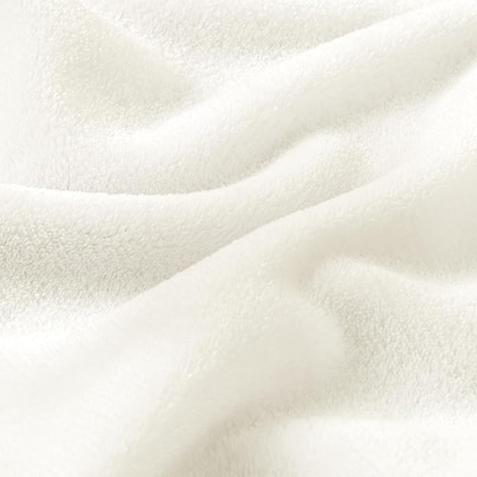 BEDELITE Fleece Blankets Queen Size Cream Throw Blankets for Bed, Luxury Plush Cozy Fuzzy Blanket 90x90 inches, Super Soft Warm Lightweight Throw Blanket All Seasons Suitable