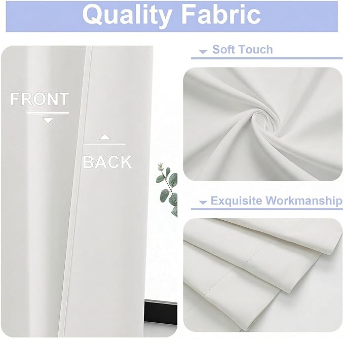Simplebrand Ava Light Beige Short 36 Inches Light Filtering Curtain 2 Panels Set, Half Window Rod Pocket Privacy Curtain Tiers for Kitchen, Curtains for Bathroom Shades, W40 x L36 Inch, Light Beige