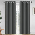 Yakamok 84 Inch Length Blackout Curtains for Bedroom, Thermal Insulated Room Darkening Grommet Top Window Drapes for Living Room,Dark Grey,42W x 84L,2 Panels