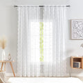 YJ YANJUN Vintage Lace Curtains 80 Inch Length for Doorway -Victorian Floral Pattern White Sheer Curtain Panels for Living Room Bedroom,Light Filtering, Country Cottage Core Drapes 2 Panels 52W x 80L