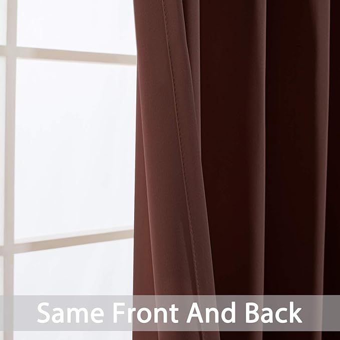 Yakamok Blackout Drapes for Sliding Glass Door - Thermal Insulated Door Blinds,Room Darkening Room Divider Window Curtain for Bedroom/Living Room(Chocolate Brown, 100 inches x 84 inches)