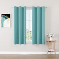 ChrisDowa Small Window Curtains 40 inches Long for Bedroom - Grommet Short Thermal Insulated Room Darkening Curtains for Kitchen (2 Panels, Aqua, 29 x 40 Inch)