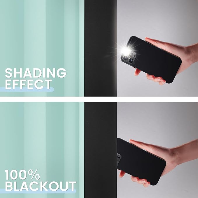SimpleHome 100% Blackout Curtains for Bedroom,Thermal Insulated Aqua Grommet Window Drapes Room Darkening Curtains for Living Room with Black Back,52 x 72 Inch,2 Panels