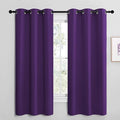 NICETOWN Kitchen Short Blackout Curtains, Home Decoration Thermal Insulated Solid Ring Top Blackout Curtains/Drapes for Bedroom(Set of 2, 42 x 68 Inch, Royal Purple)