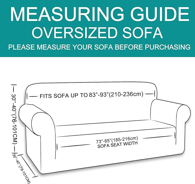 U-NICE HOME Stretch Couch Cover Sofa Cover Sofa Slipcover Furniture Protector for 4 Cushion Couch Sofa Pet Friendly(Oversized Sofa, Chocolate)
