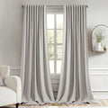 MIULEE Stone Back Tab Blackout Curtain 96 Inch Long 2 Panels Set for Bedroom, Rod Pocket/Pinch Pleat Thermal Insulated Living Room Darkening Pleated Light Blocking Floor to Ceiling Drape