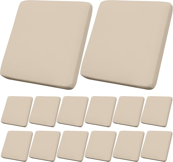 14Pcs Outdoor Cushion Covers, Patio Cushion Covers,Stretch Elastic Slipcovers, Replacement Washable & Reusable Furniture Protector for Patio Couch (Beige,Cover Only)