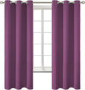 BGment Room Darkening Curtains 63 Inches Long - Grommet Thermal Insulated Drapes Window Treatment Curtains for Bedroom, 2 Panels, 42 x 63 Inch, Eggplant Purple
