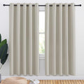 NICETOWN Natural Blackout Draperies Curtains for Kids Room, Window Treatment Thermal Insulated Solid Grommet Blackout Drape Panels for Bedroom (Set of 2, 70 by 72 inches)
