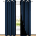 NICETOWN Moroccan Blue Full Shade Curtain Panels, Pair of Thermal Insulated & Energy Efficiency Blackout Drapes for Living Room Windows, Lined Silky Performance Window Dressing (42" Wide x 84" Long)