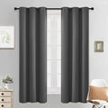 Yakamok Blackout Grey Curtains for Bedroom/Living Room Thermal Insulated, 38" Wide x 63" Long Each Panel,Grommet Top (Set of 2 Panels, Charcoal Grey)