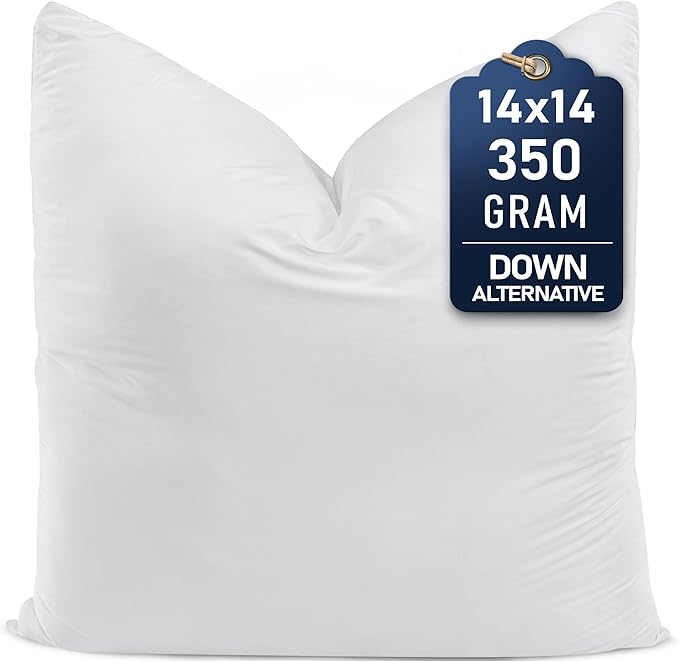 Utopia Bedding Throw Pillows (Set of 1, White) – 14 x 14 Inches Down Alternative Pillows for Bed, Sofa, and Couch - Fluffy Decorative Stuffer Pillow for Indoors & Outdoors
