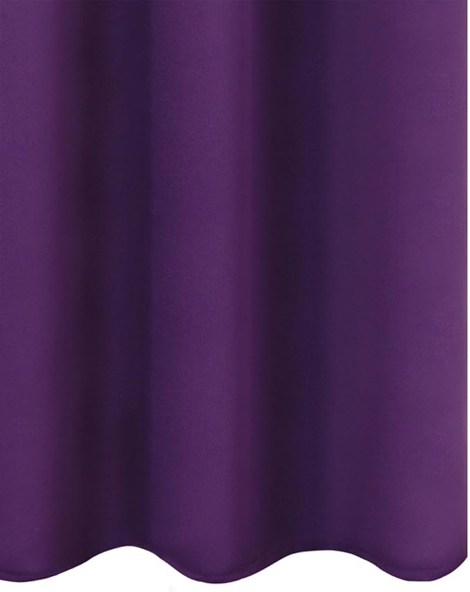 LEMOMO Blackout Curtains 52 x 90 Inch Long Purple Curtains Set of 2 Panels Room Darkening Curtains for Bedroom and Living Room