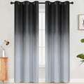 SimpleHome Ombre Room Darkening Curtains for Living Room, Light Blocking Gradient Black to Grey White Thick Thermal Insulated Grommet Window Curtains/Drapes for Bedroom, 2 Panels, 42x84 inches Length